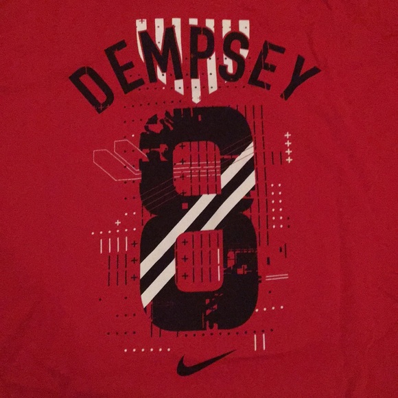 NIKE USA Soccer Clint Dempsey T-Shirt Red Medium - Picture 4 of 5